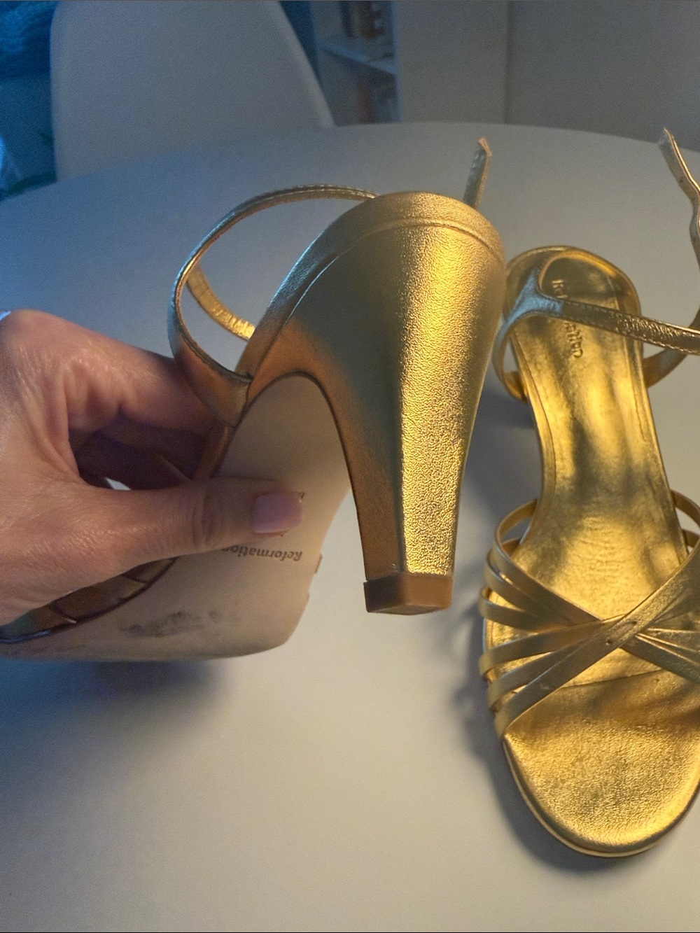 Paloma Heeled Sandal in Vintage Gold - Picture 5 of 9